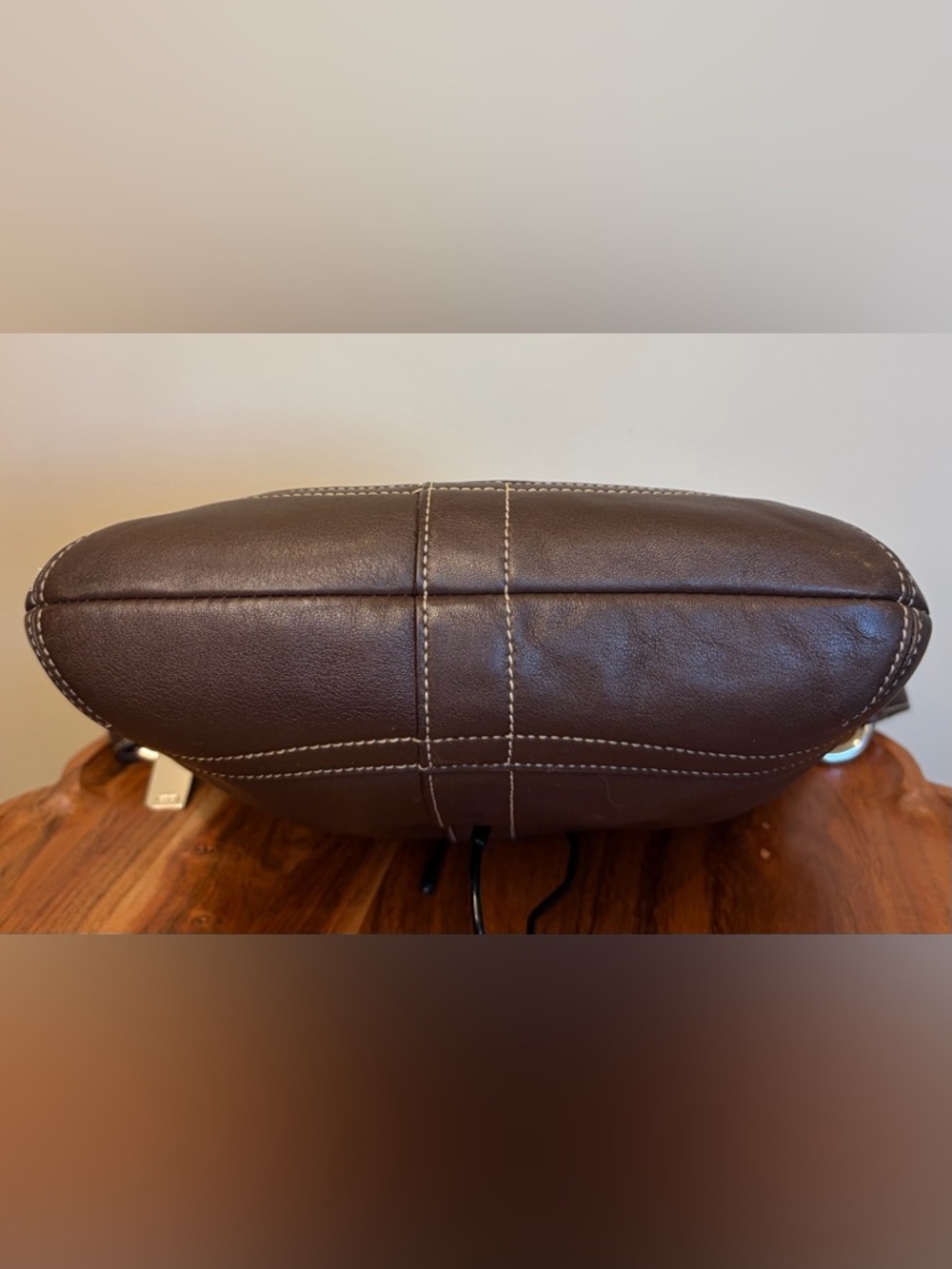 Vintage COACH Soho Slim Duffel Dark Brown Leather Shoulder Purse 1453 EUC - Picture 12 of 17